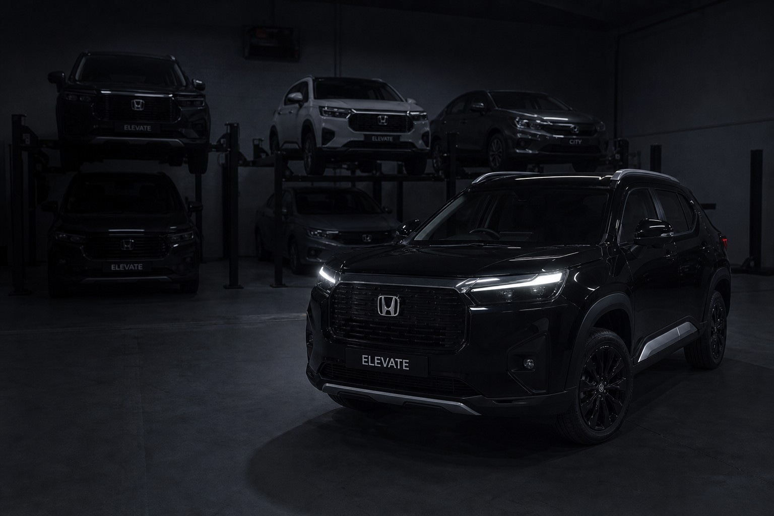 Honda lineup on the Metro Honda workshop floor